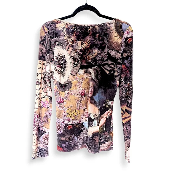 Eva Claudi vintage Y2K very rare Marie Antoniette barroquee long sleeve top W' S - Picture 2 of 12